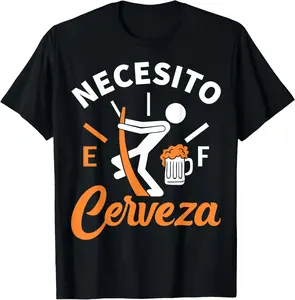 100% Cotton Necesito Cerveza - I Need Beer Funny Beer Lover T-Shirt