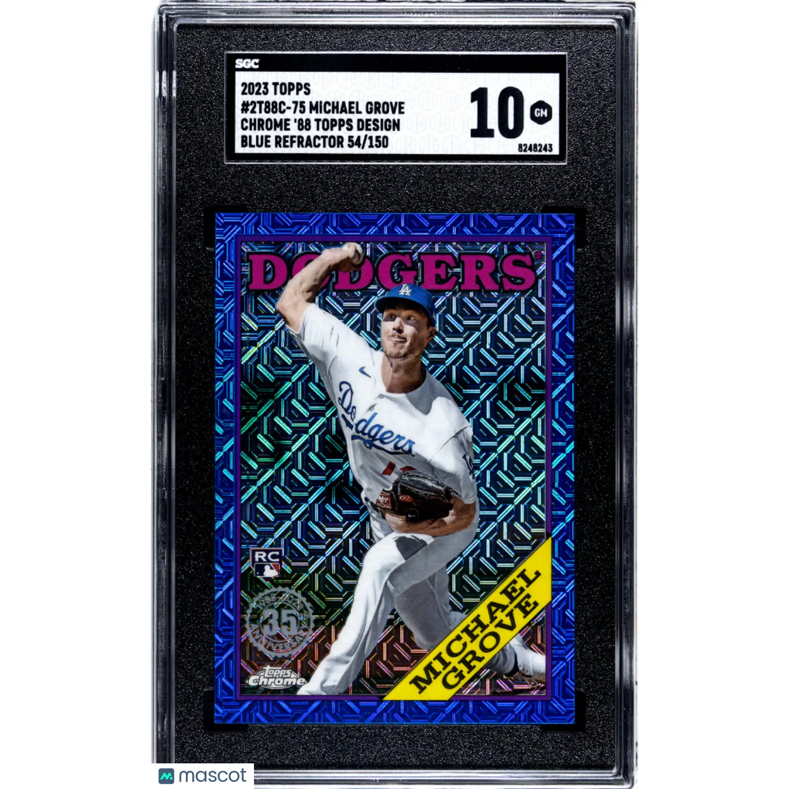 Michael Grove SGC 2023 Topps #2T88C 75 CHR. '88, Blue Refractor Baseball 10