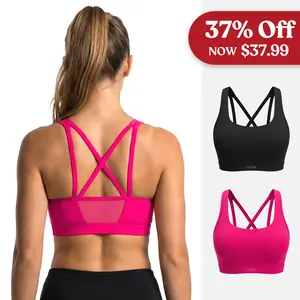 HSIA Aura Wirefree Cooling Mesh Lightly Padded Medium Support Quick Dry Breathable Chic Sports Bra Splicing Activewear Womenswear Yoga Gym Workout Top Racerback & Criss Cross & Double Strappy Back Tank Everyday Bra SpringStatements