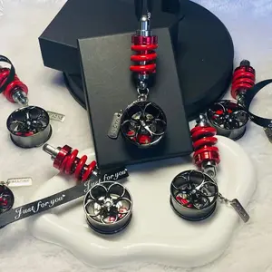 (Gift for Father's Day)Cool Punk Car Wheel Brake Caliper & ShockAbsorber Hanging Ornament, Creative RearviewMirror Decoration, Car Modification Interior DecorGift, Car Accessories