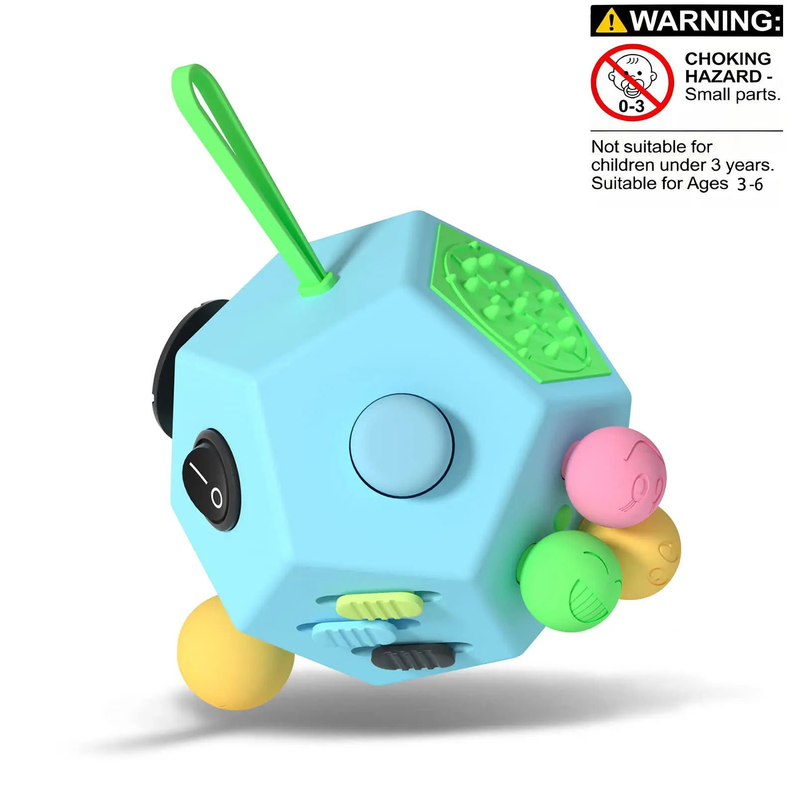 12 Sided Fidget Cube, Multifunction Durable Stress Relief Toy, Anti Depression Cube, Fidget Toy for ADHD, Anxiety, Focus Training Supplies for Students & Adults