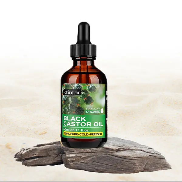 Ktintar Black Castor Oil 1/2/3 COUNT (60g) - Pure, Cold-Pressed for Hair Growth & Skin Care