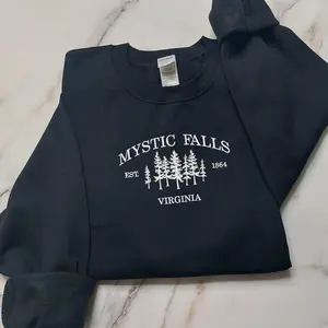 Mystic Falls Virginia Embroidered Sweatshirt, The Vampire Diaries Sweatshirt