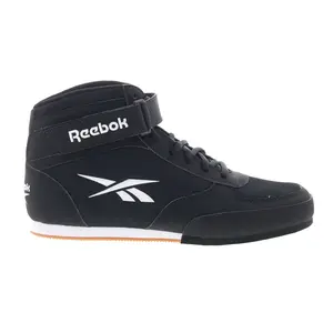 Reebok Boxing Mid Mens Black Synthetic Lace Up Athletic Boxing Shoes