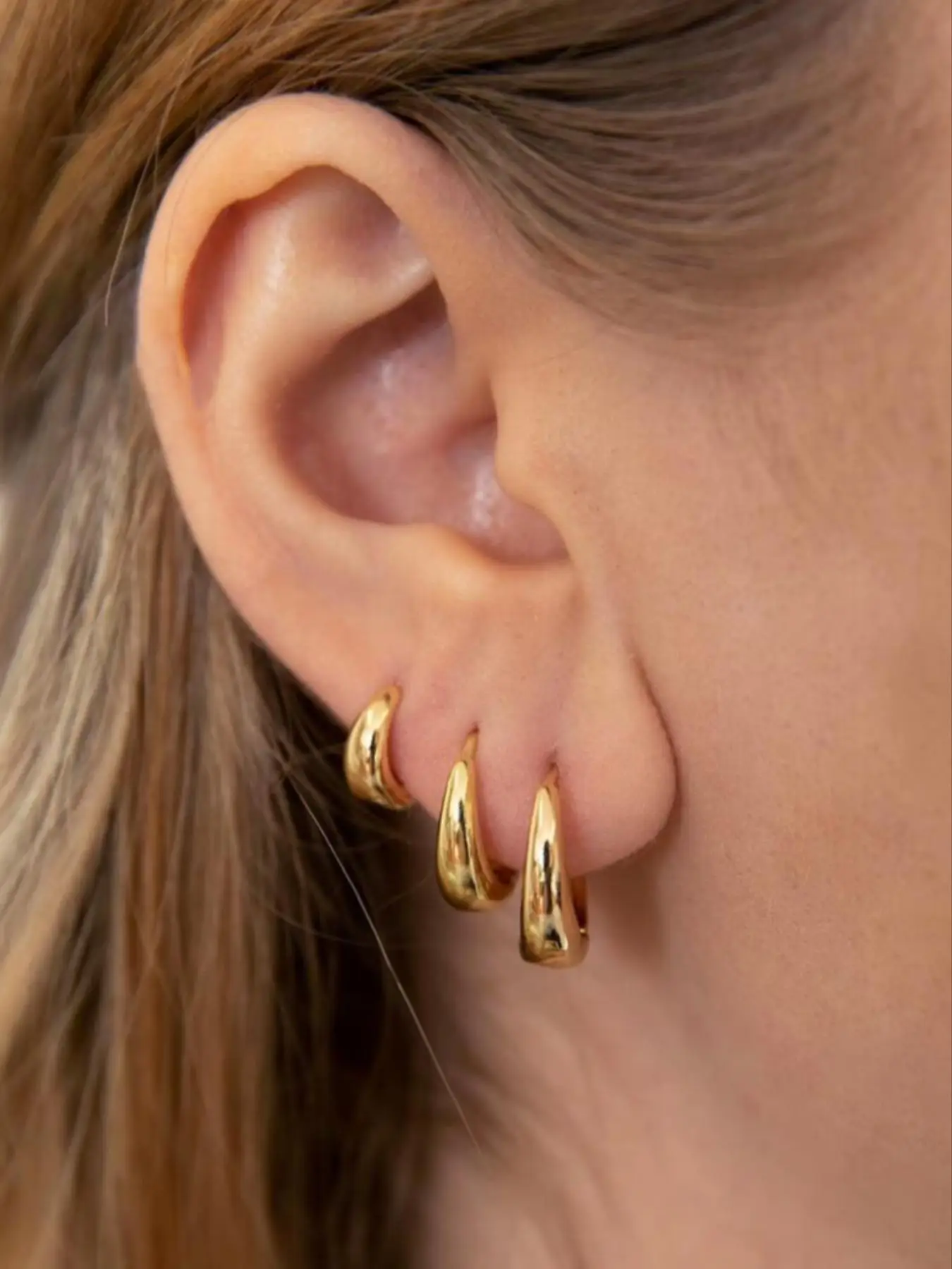 3 Pairs C-shaped Hoop Earrings, Fashionable Elegant Simple Copper Ear Jewelry for Women Men Daily Wear, Casual All-match Simple Chic Accessories