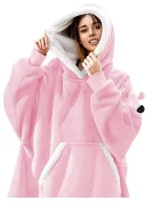 Unisex Hooded Blanket with Pockets, Soft Warm Thick Fabric, Cute Style, Loose Fit, Perfect for Home Office Travel, Mother's Day Gift