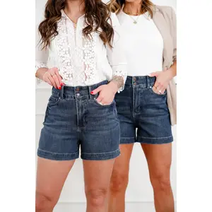 Judy Blue Dark Wash Tummy Control Slim Shorts