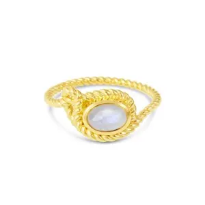 Mariner's Moonstone Ring By Captain Kate - 14k Gold Vermeil