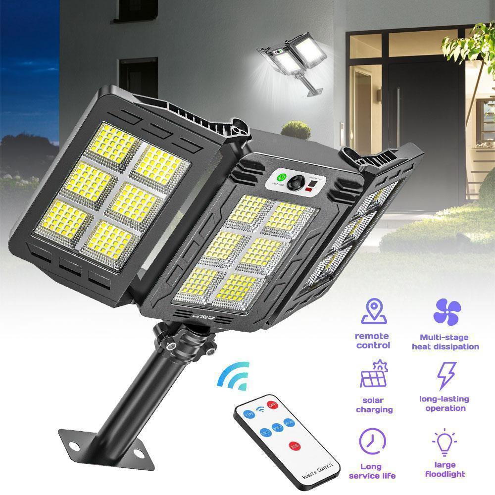 Outdoor Waterproof Solar Street Light, 100000LM Outdoor Dusk to Dawn Solar Light, IP67 Outdoor Waterproof,LED Flood Light, Outdoor Solar Street Light for Yard, Garage