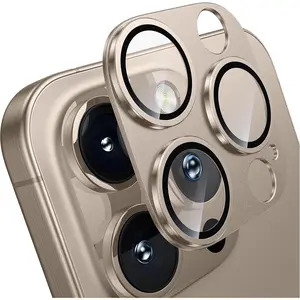 Desert Titanium Metal Camera Lens Protector Cover for iPhone 16 Pro Max 15 Plus 14 16Pro 14Pro 15Pro Glass Screen Protection