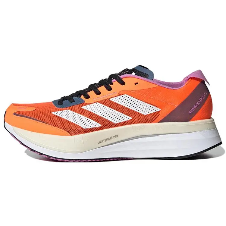 Adidas Adizero Boston 11 Solar Orange Cushioned Durable Low Top Running Shoes Unisex GX6652