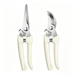 2PACK Pruning Shears, Stainless Steel Garden Shears, Sharp Handhled Gardening Scissors, Bypass & Straight Blade Garden Clippers for Plants, Flowers, Fruits Trees, Gardening Gifts for Women & Men