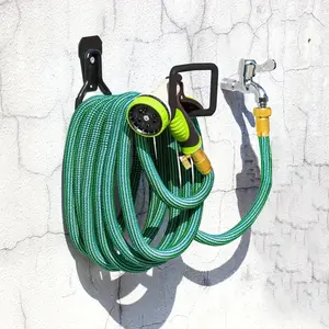 Garden Hose Holder, Wall Mounted Hose Hanger with 2 Screws, Expandable Hose Rack for Outdoor Use, Water Hose Extension Hook, Retractable Hose Reel, Garden Hose Watering