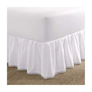Laura Ashley Crochet White Full Ruffled Bedskirt