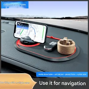 Universal PVC Car Phone Holder Pad, Automatic Cell Phone Holder and Anti-Slip Pad Sticky Dashboard Holder, Keeps Phone Safe and Stable, 360° Rotating Holder, Integrated Parking Number Plate Display, All-in-One Car Accessories Vent Mount