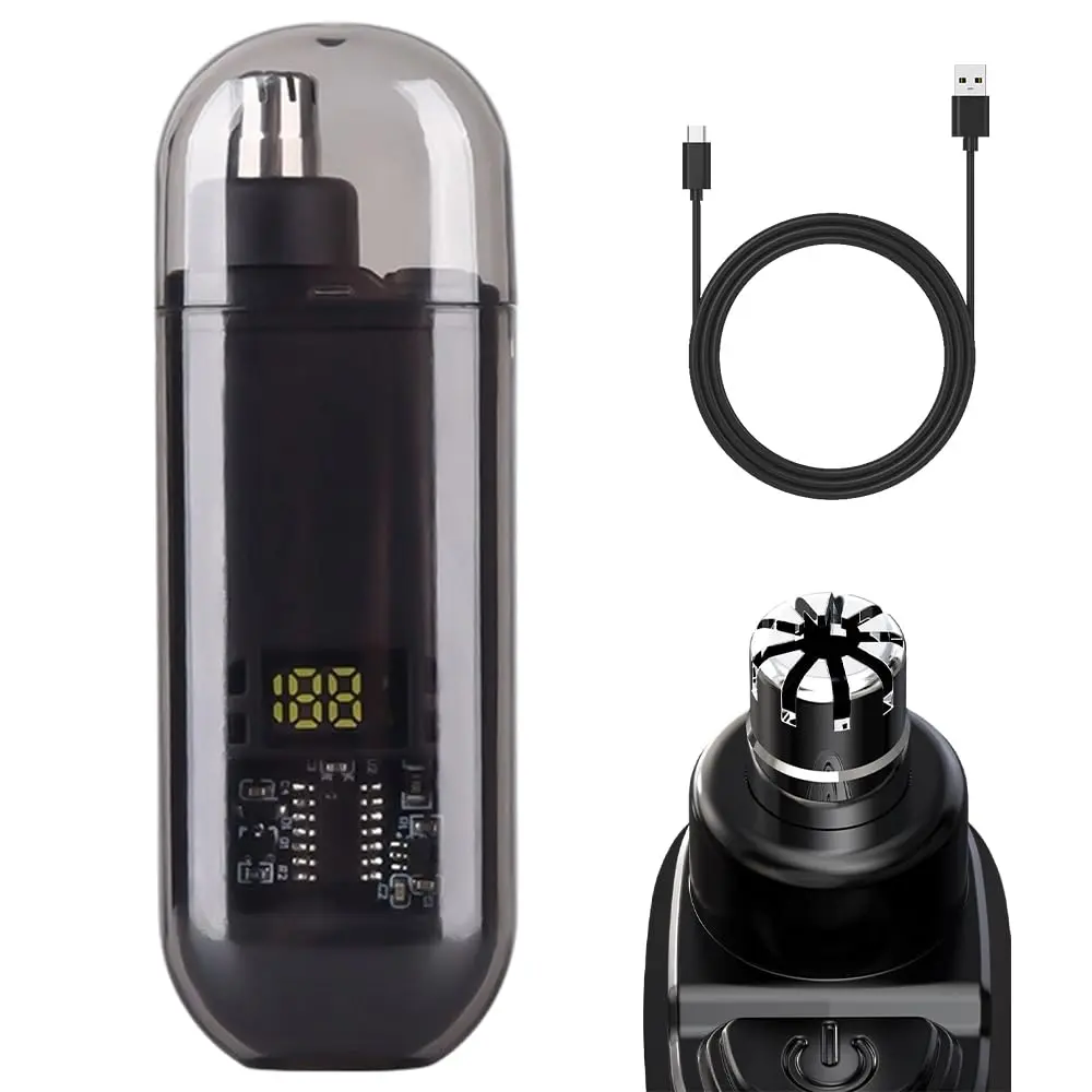 Mini Electric Nose Hair Trimmer - Cordless USB Rechargeable, Lightweight Travel-Ready Personal Care Tool for Men & Women