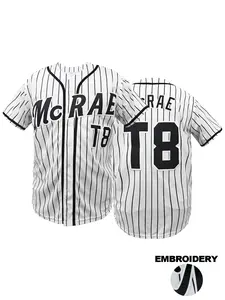 High Quality Men's Loose Fit Short Sleeve Baseball Jersey, Breathable Knit Fabric, T8 McRAE Stitched Casual Style, Ideal for Training & Matches, All-Season Wear,Gift for Training,Thanksgiving,Christmas,New Year, Sports Jersey