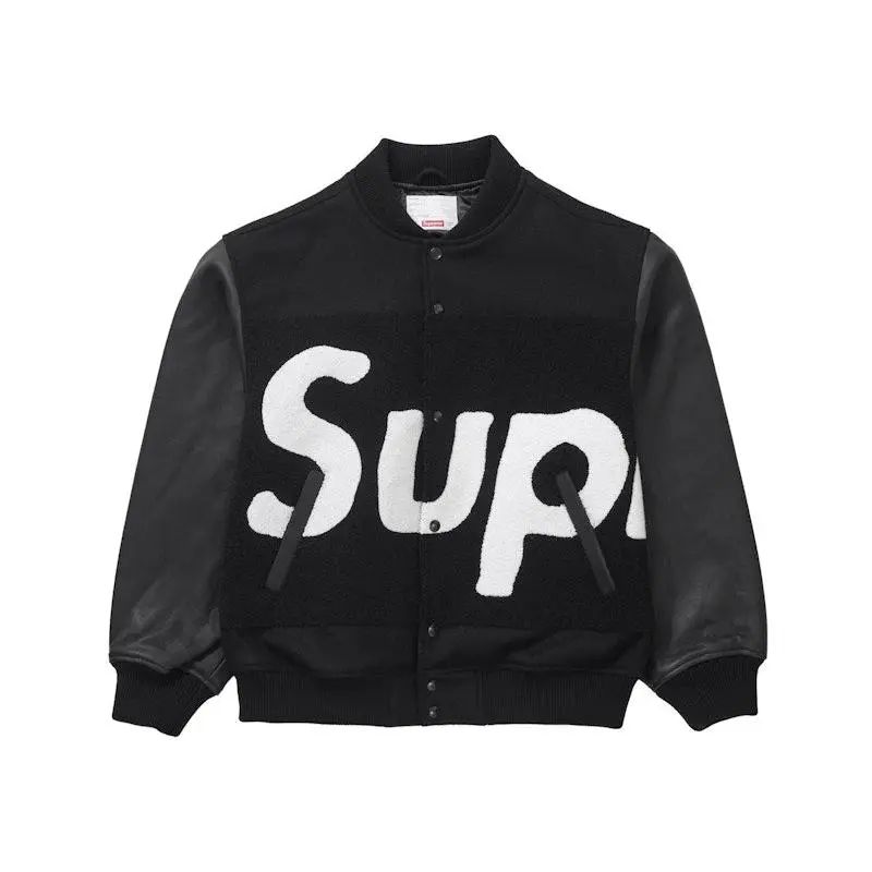 Supreme Men's Big Logo Chenille Varsity Jacket Black, from StockX