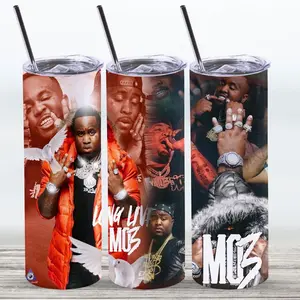 Mo3 20oz Reusable Stainless Steel Leak proof Tumbler that comes with Straw & Straw Cleaning Brush and holds hot/ cold drinks for hours