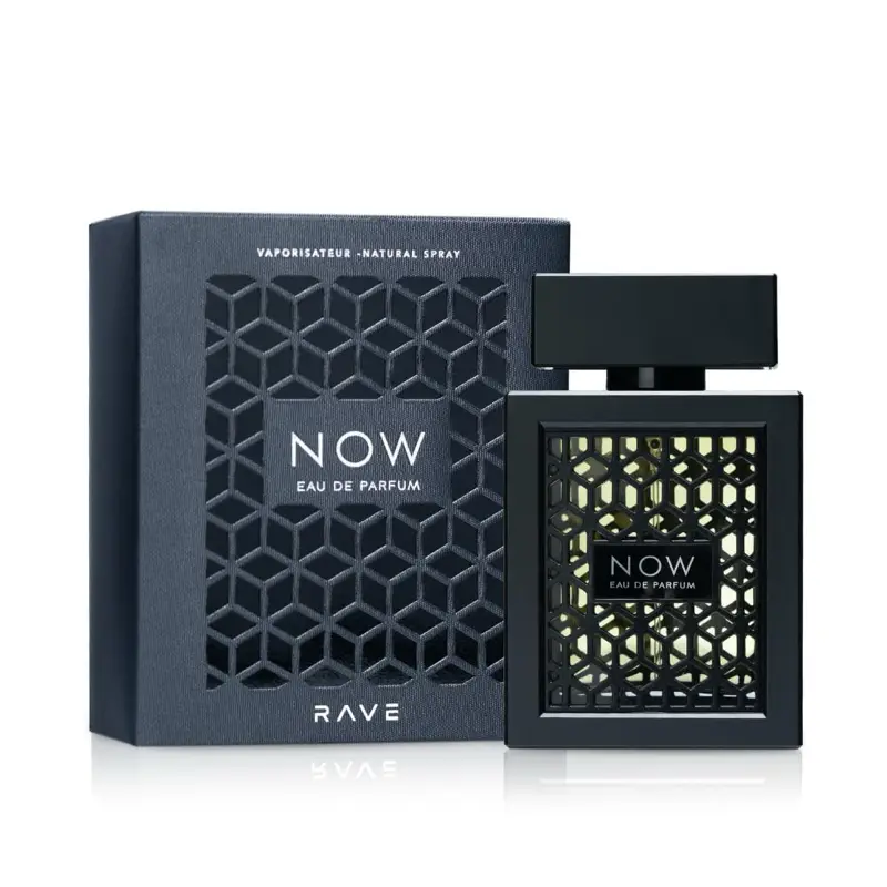Lattafa Rave Now for Men Eau de Parfum Spray 3.4 Ounce - Vaporisateur Natural Spray in Black Packaging