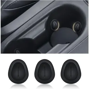 Cup Holder Limiter, Anti Shake  Coasters for Cup Holders,Universal Self-Adhesive  Cup Holder Inserts Stabilizer  Accessories Interior for   SUV (Black/3PCS)
