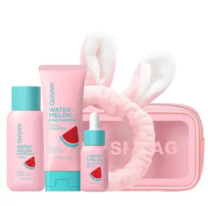 QUIYUM Watermelon & Niacinamide Skin Care Set, Beauty Facial Skincare Products, Routine Skincare for Teens, Nourishing, Hydration, Glow Up, Trendy Stuff for Girls with 3/4/5 PCS, Birthday Mother's Day Gift