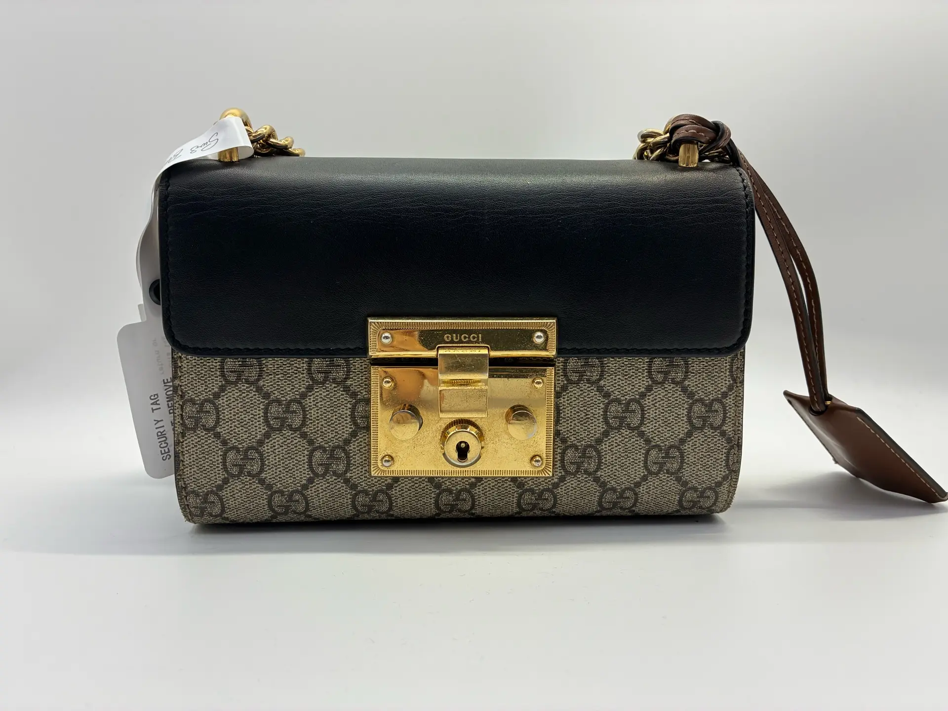 Pre-owned GUCCI Padlock GG Supreme Small Shoulder Bag