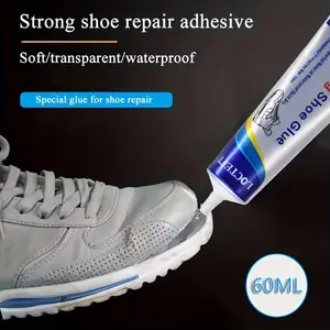 Transparent Shoe Repair Glue 60ML, Clear Strong Waterproof Adhesive for Shoes, Footwear, Shoe Maintenance, Suitable for Shoemakers and Sports Shoe Repairs
