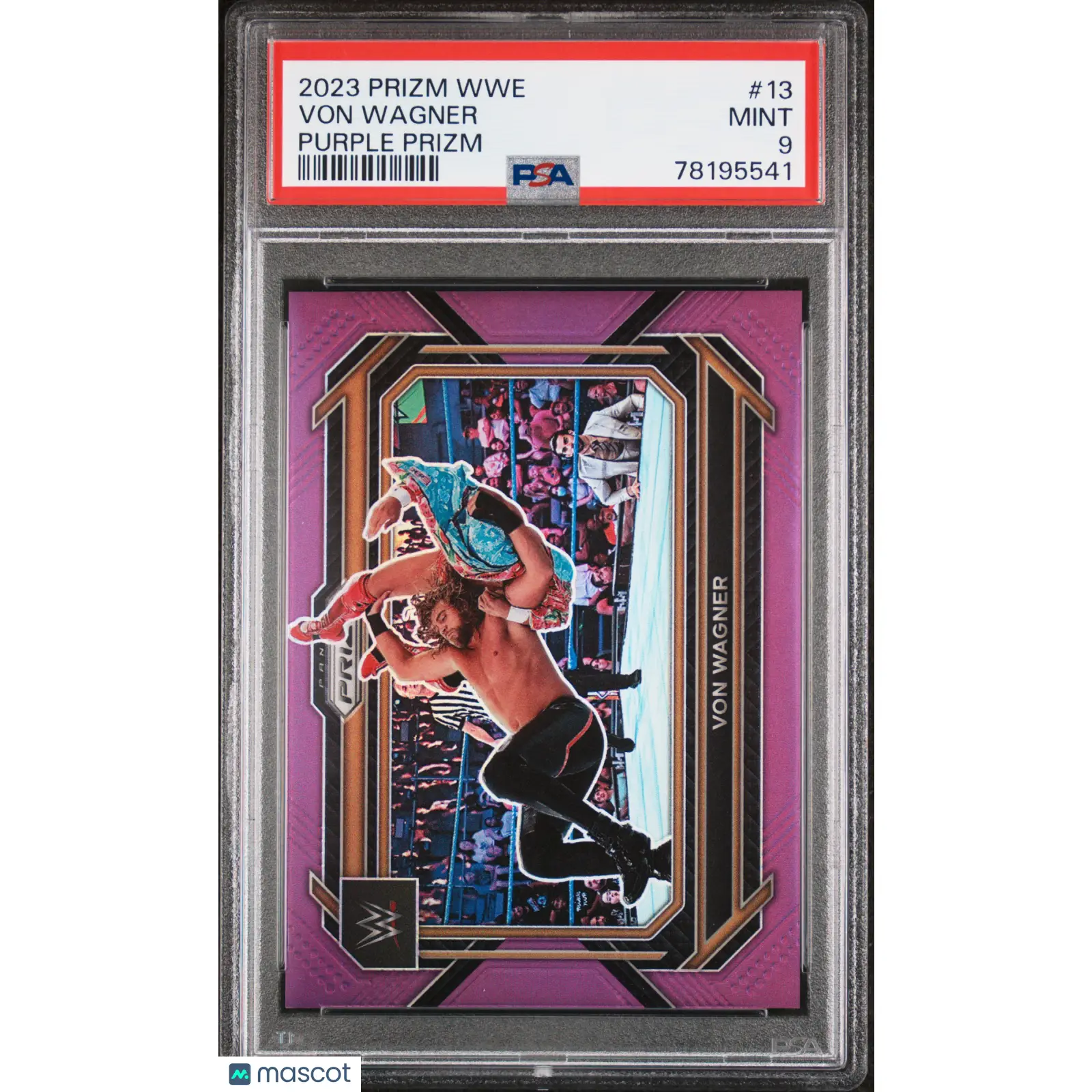 Von Wagner PSA 2023 Panini Prizm WWE #13 Purple Prizm 098/149 9