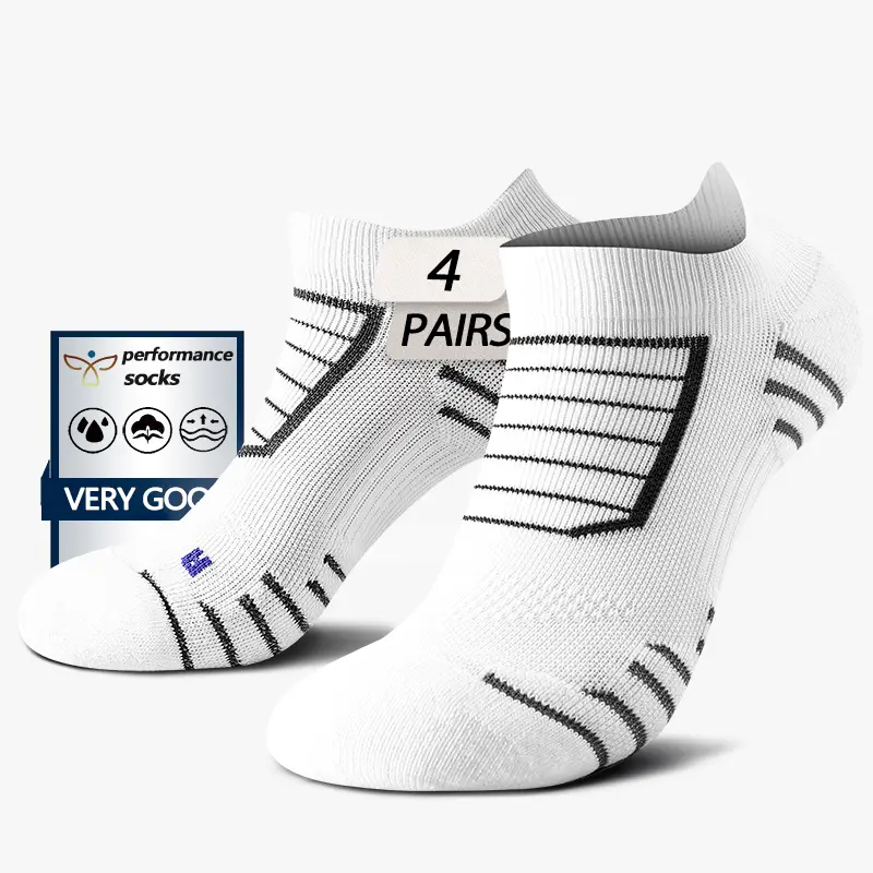Men's 4-Pair Striped No Show Ankle Cotton Socks, Thickened Menswear Basics for Winter Warmth with Deodorant & Cushioned Terry Soles, Thickened For Warmth, 4 Pairs, Athletic, Casual, 1 Black And Red 1 Black And Green 1 White 1 Grey