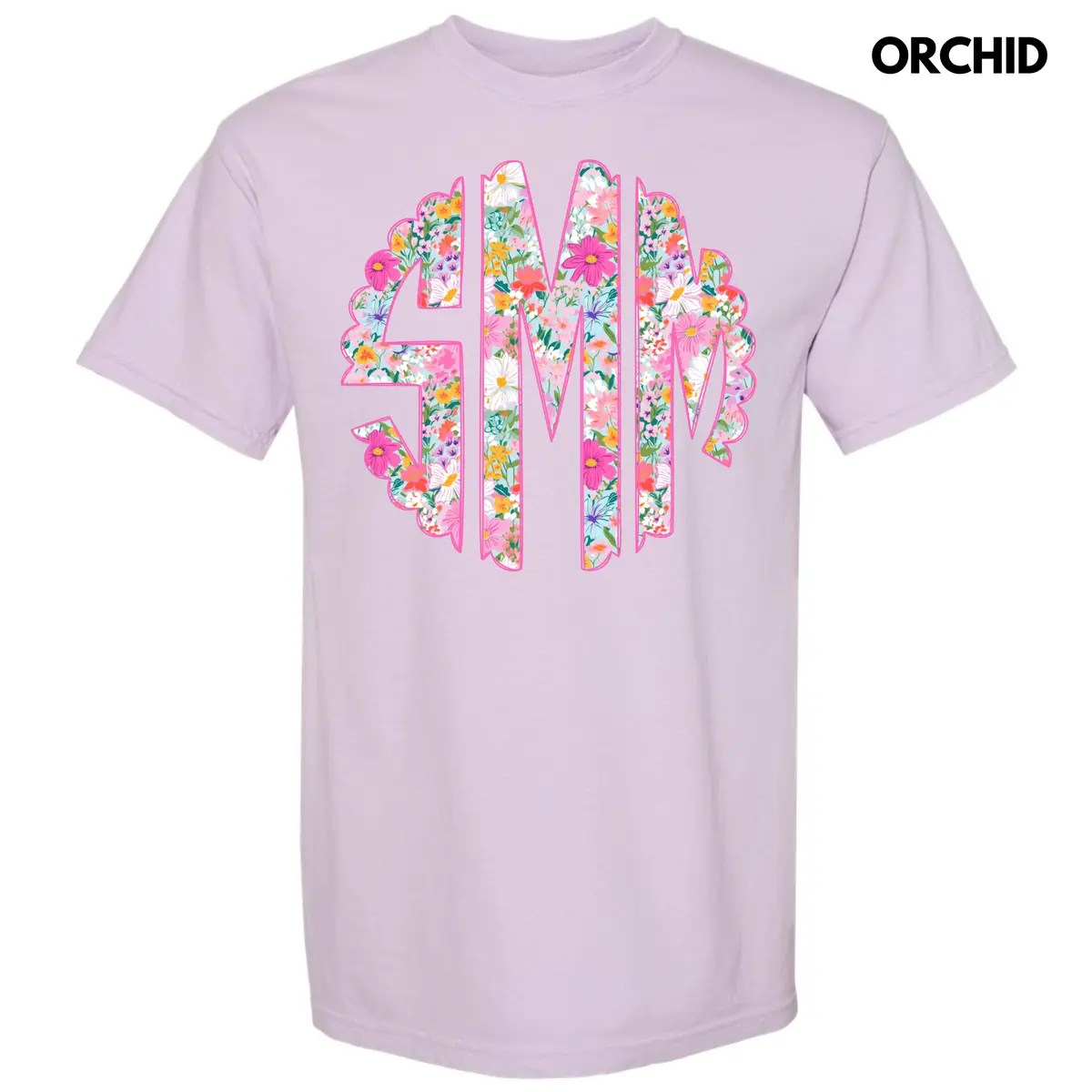 Garden Girl Monogram Comfort Colors T-Shirt 'NLB'