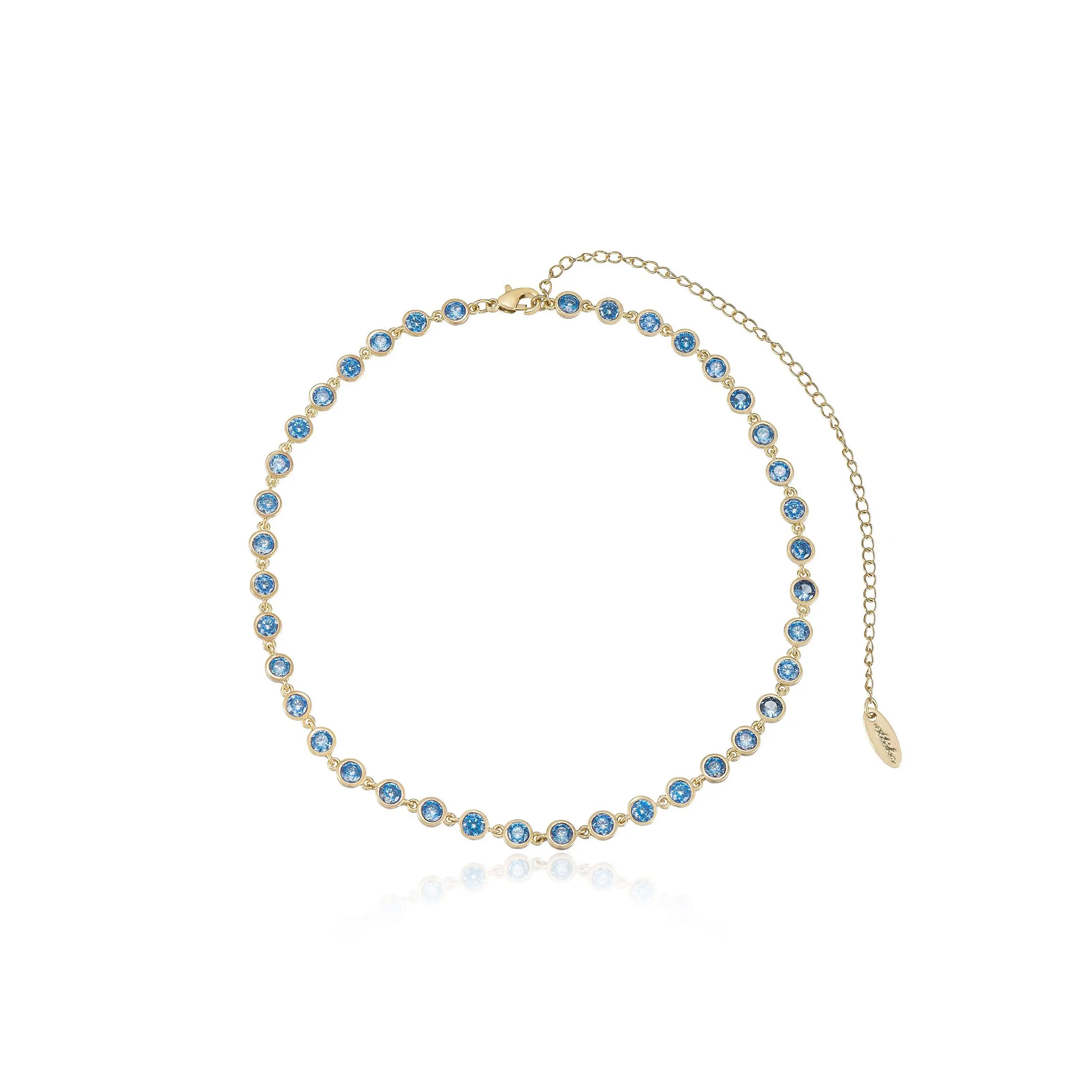 Aqua Crystal with 18k Gold Plating