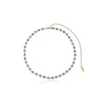 Aqua Crystal with 18k Gold Plating