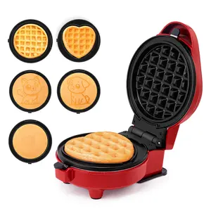 PERSONAL GRIDDLE & WAFFLE MAKER WITH 7 REMOVABLE PLATES