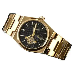 2026 Classic Fashion Men's Metal Mechanical PRX Watch - Self-Winding, Tourbillon, Moon Phase, Spiral Crown, Metal Mechanical Watches