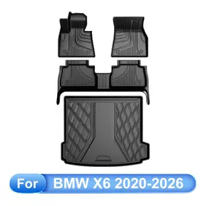 Floor Mats for 2020-2026 BMW X6, Custom Fit  Car Mats, All-Weather TPE Front and Rear Row Floor Liners