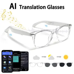 Ai Translation Glasses Unisex 164 Languages Chat Gpt Color-Changing Smart Wireless Audio Glasses Bluetooth-compatible Wireless BT 5.4 Listen Music Travel Fishing Driving