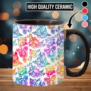Floral Rainbow Pattern Funny Coffee Mug - scs11435