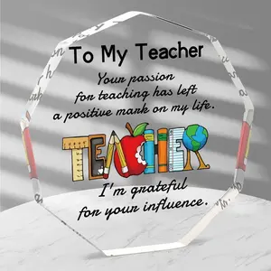 To My Teacher Gift Ornament, Creative Acrylic Plaque Sign Ornament, Desktop Decorations, Thank You Gift for Teacher