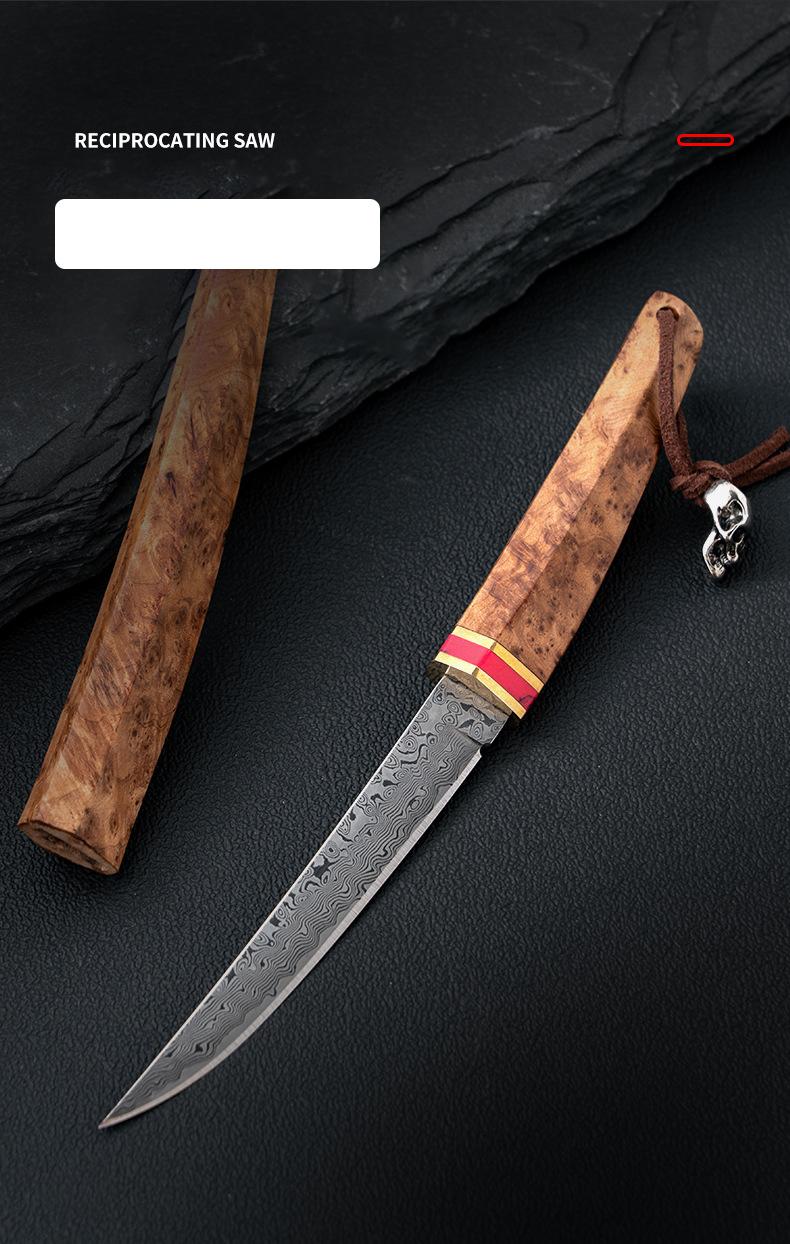 Damascus Steel Paring knife, portable household knife, for kitchen and patio barbecues, camping