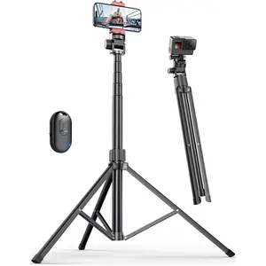 71'' Phone Tripod Stand, Extendable Reinforced Aluminum Phone Stand with  Remote,  Cellphone Tripod Compatible with  15/14/13 Galaxy S23/S22 .