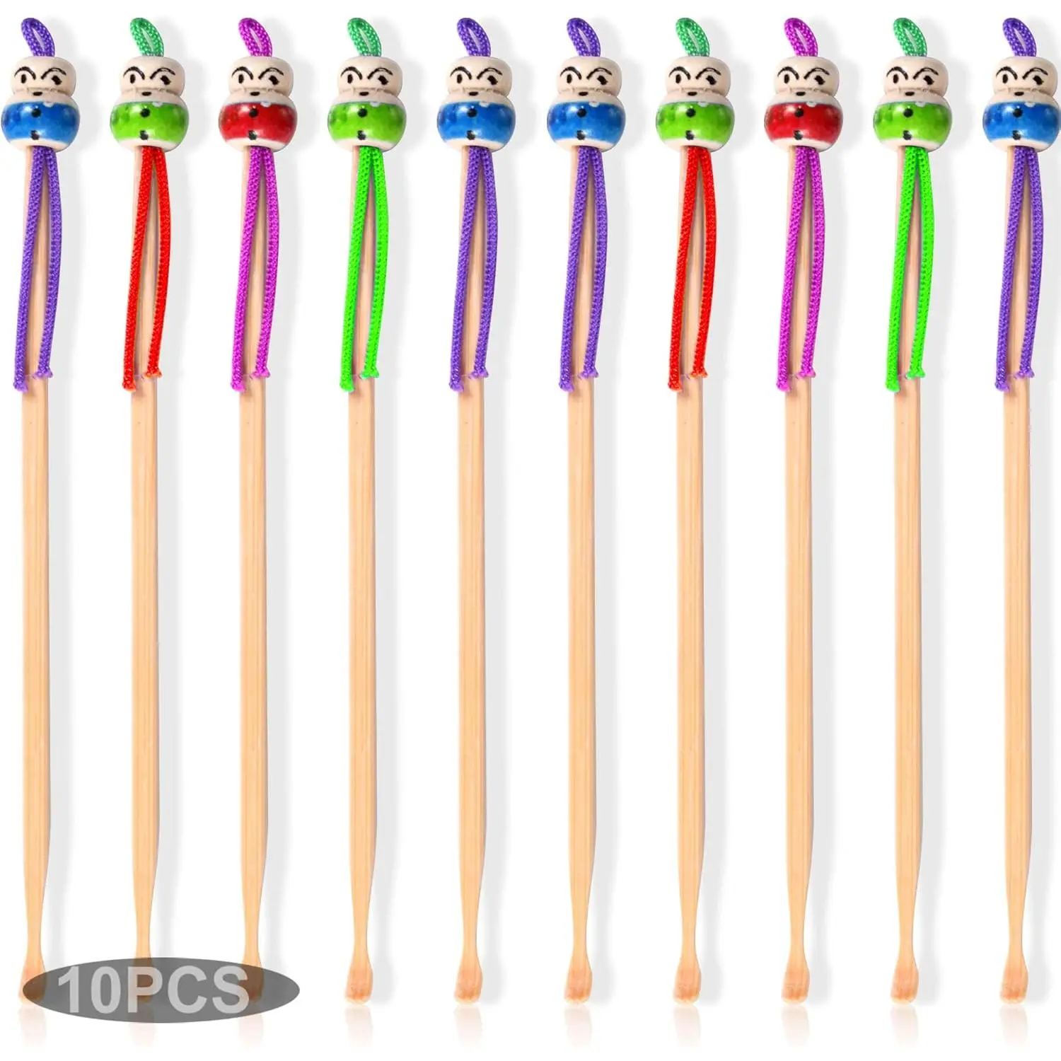 10pcs Bamboo Ear Pick Ear Cleaner Ear Spoon Earwax Curette Remover Earpick Tool Hanging Clean Tool for Ear for Adult Children,summerwins