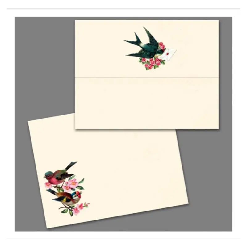 Laughing Elephant Letter Writing Set - Kittens at Play or Birds Decorative Sheets & Envelopes with Victorian Scans for Personal & Visual Beauty