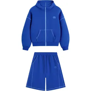 Aelfric Eden Cloud Boxy Sweat Set 2 Piece Outfits Sweatsuit Shorts Sets 2026 Zipper Hoodie Oversized Lounge Matching Set