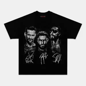 [Sale up To 40%] Roman Reigns, CM Punk & Seth Rollins Tee 4.25 - WWE Trio Cotton Shirt USA