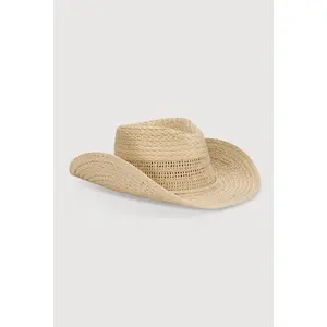 Beaded Toggle Drawstring Straw Cowboy Hat
