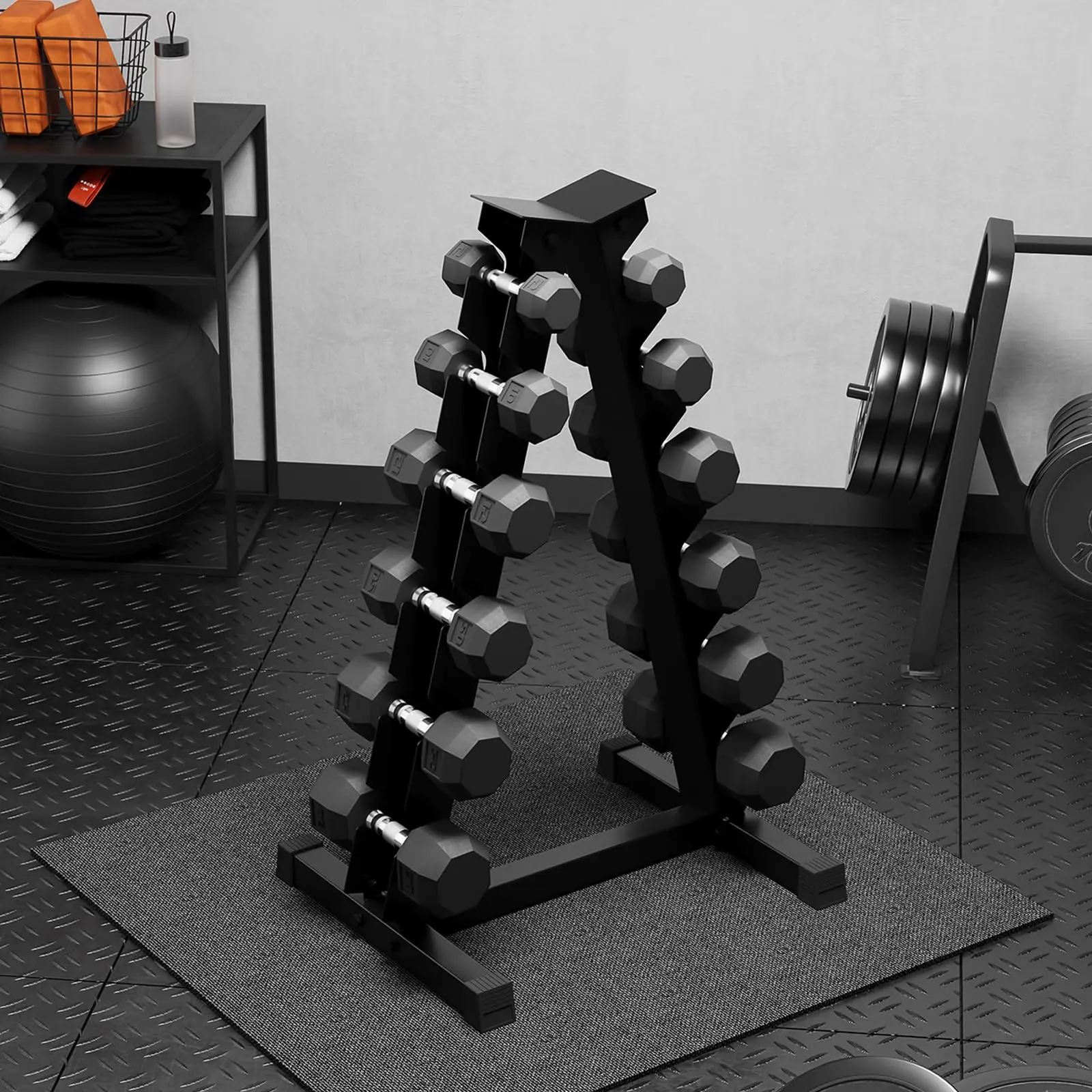GAOMON Rubber-Coated Hex Dumbbell Set with Rack, 210LB/350LB/450LB/550LB Free Weight Options, Anti-Roll Hex Dumbbells, Ergonomic Chrome Handles, Ideal for Home Gym Muscle Toning & Full Body Fitness | SummerVibes, Hex Dumbbell Dumbbells