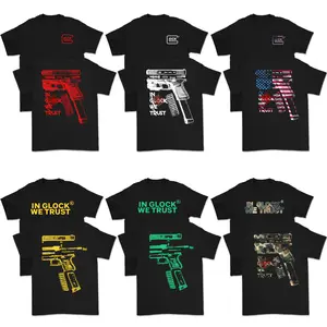 In Glock We Trust T-Shirt – Patriotic Gun Graphic Tee for Men, American Style Streetwear,  Perfect summer shirt made of soft cotton, Cool Casual Top. A great gift for men, ideal for dads