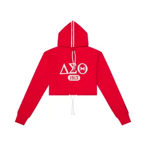 Delta Sigma Theta ΑΣΘ 1913 Crop Hoodie Embroidered Red