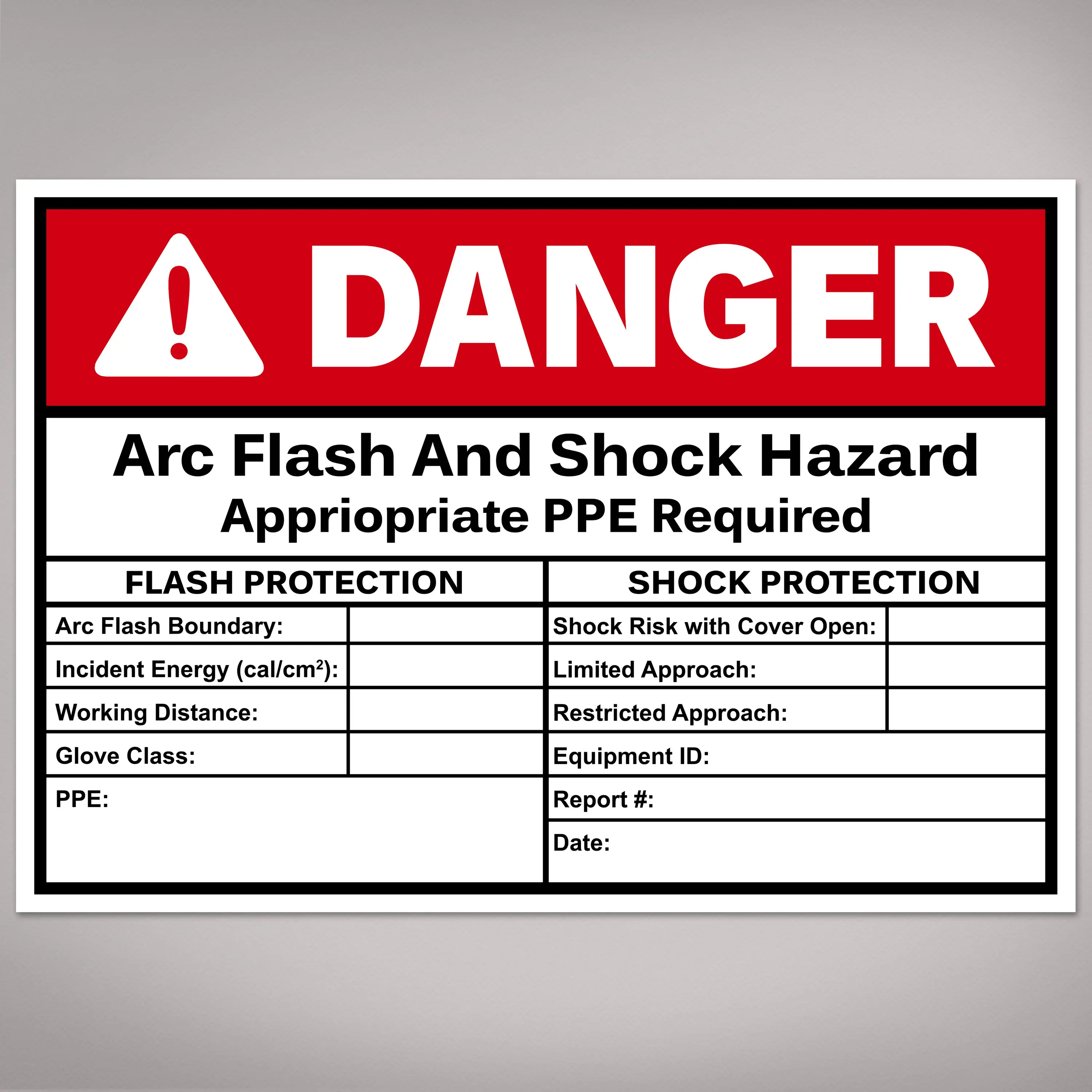 Avery Arc Flash/Shock Danger Labels, Waterproof, UV Resistant, Preprinted, Handwrite-Only, 3.5" x 5", 40 Warning Decal Labels